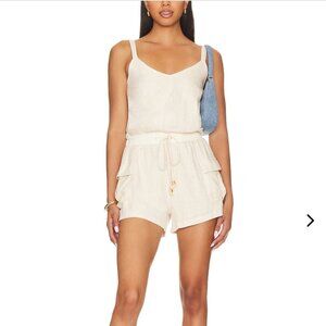 Heartloom Opal Romper Putty Linen Blend Coastal Euro Summer S